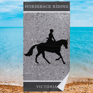 Toalha de praia Shiny Silver, ao longo de Horsebac