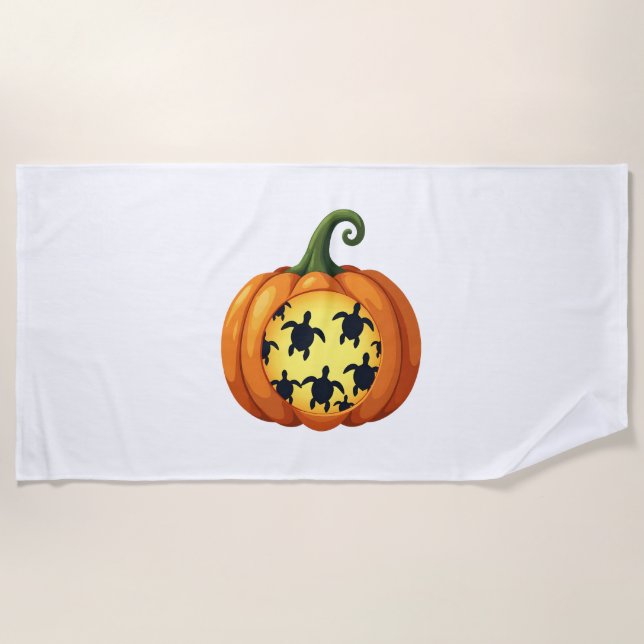 Toalha De Praia Shirt Pumpkin Turtle Sea Halloween Costu (Frente)