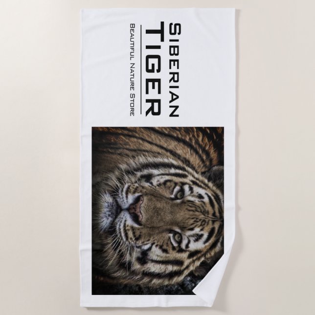 Toalha De Praia Siberian Tiger：Beach Towel (Frente)