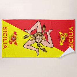 Toalha De Praia Sicilia Sicilia Flag Trinacria