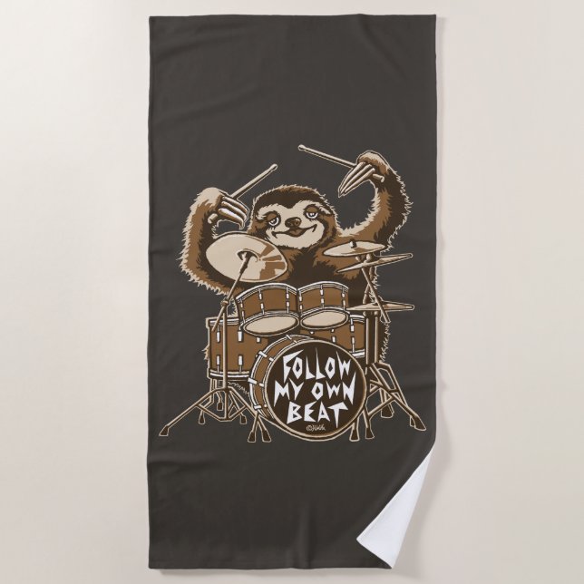 Toalha De Praia Siga minha própria batida (Frente)