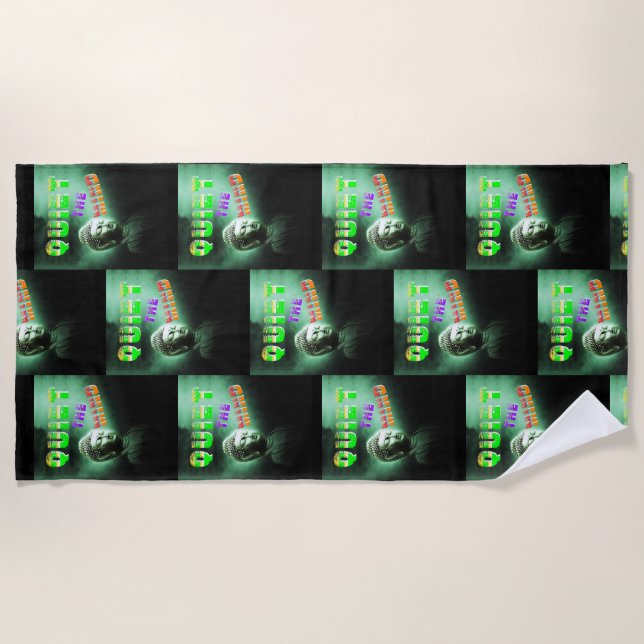 Toalha De Praia Silencie a mente (Frente)