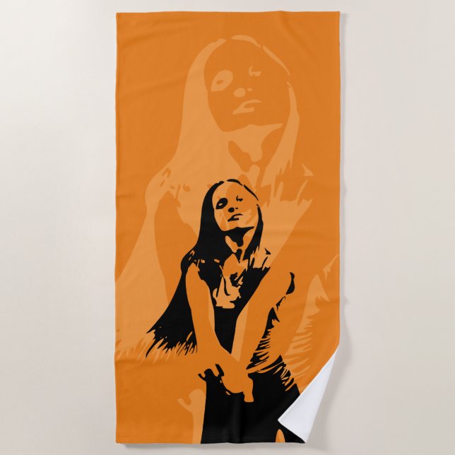 Toalha De Praia Silhout Black Dancing Girl (Frente)