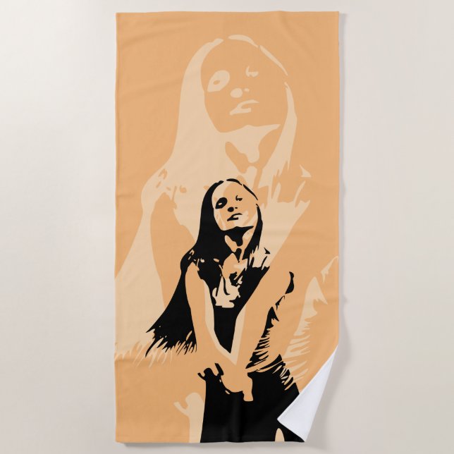 Toalha De Praia Silhout Black Dancing Girl (Frente)