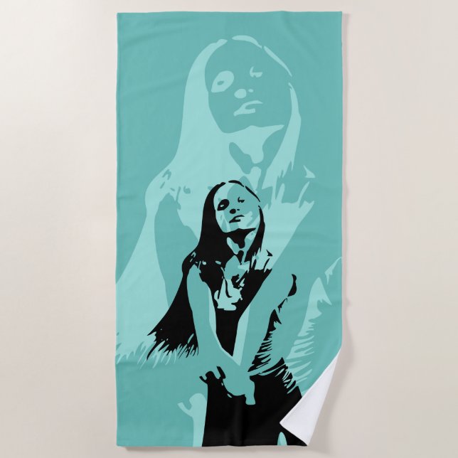 Toalha De Praia Silhout Black Dancing Girl (Frente)