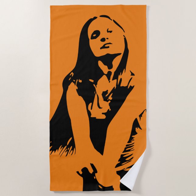Toalha De Praia Silhout Black Dancing Girl (Frente)
