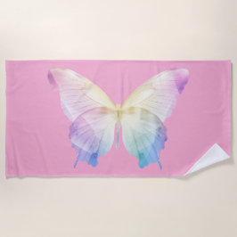 Toalha De Praia Silhueta borboleta em cores