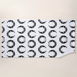 Toalha De Praia Silhueta da Lua do Crescente Negro