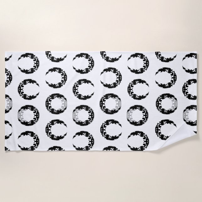 Toalha De Praia Silhueta da Lua do Crescente Negro (Frente)