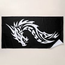 Silhueta de Dragão Tribal em Preto e Branco Ousado