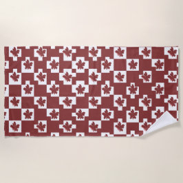 Toalha De Praia Silhueta de flores em padrão.