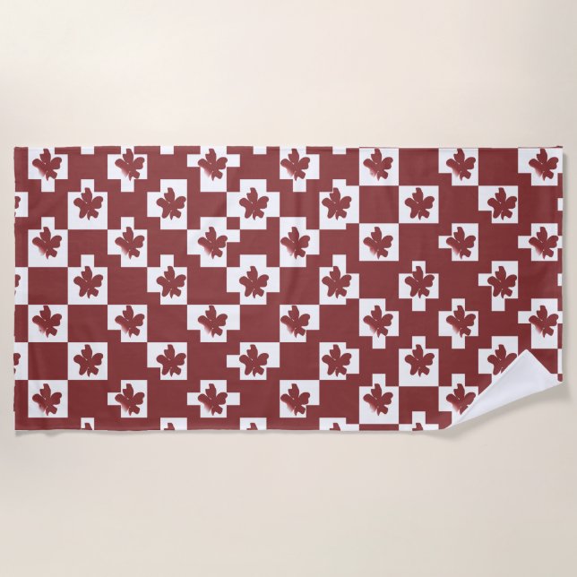 Toalha De Praia Silhueta de flores em padrão. (Frente)