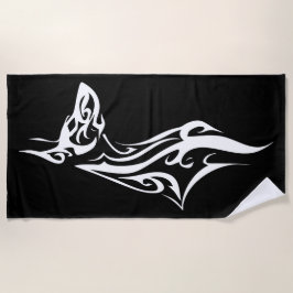 Toalha De Praia Silhueta Tribal de Doberman Design Minimalista