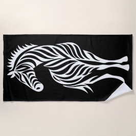 Toalha De Praia Silhueta Tribal de Zebra Design Animal Minimalista