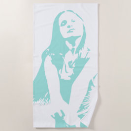 Toalha De Praia Silhute de dançarina de aquarela fascinável