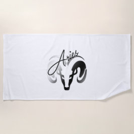 Toalha De Praia Silver Aria o Ram Zodiac