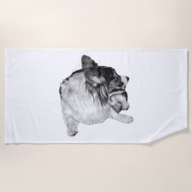 Toalha De Praia Silvery Shade Corgi (Frente)