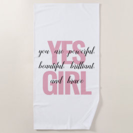 Toalha De Praia Sim Garota, Você É Uma Impressão De Garota Motivad