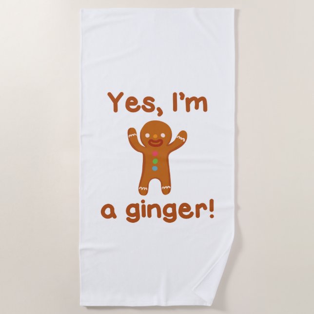 Toalha De Praia Sim, sou um Ginger! (Frente)