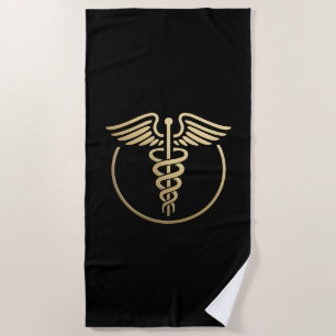Toalha De Praia Símbolo de Cadubo Médico Dourado