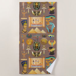 Toalha De Praia Símbolo de Padrão Hieroglífico do Antigo Egito