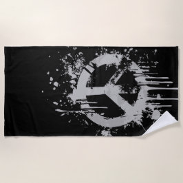 Toalha De Praia Símbolo de Paz Grunge – Design de Arte Urbano de R