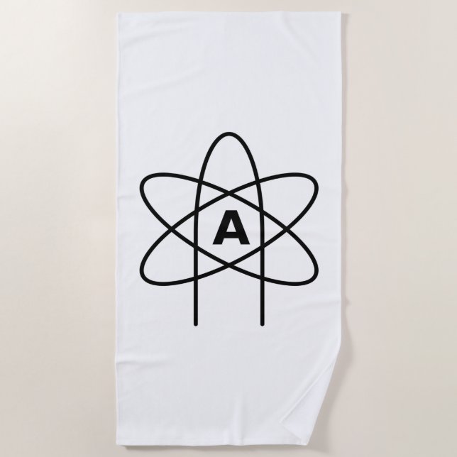 Toalha De Praia Símbolo do ateísmo (Atom Emblem) (Frente)