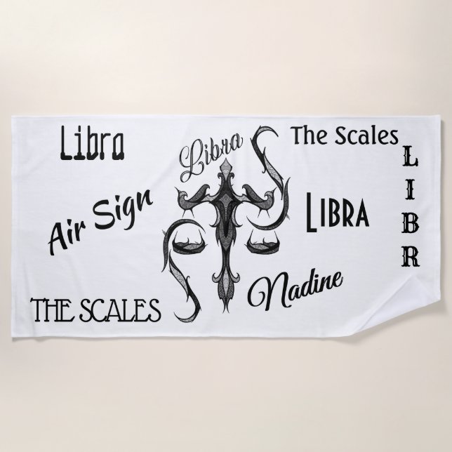 Toalha De Praia Símbolo Libra Zodiac (Frente)