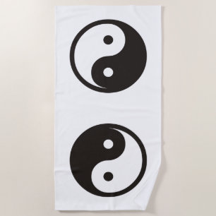 Toalha De Praia Símbolo Yin Yang - desenho de tatuagem sólido