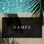 Toalha De Praia Simples Preto Personalizado Adicionar Seu Nome Ele<br><div class="desc">Simples Preto Personalizado Adicione Seu Nome Design Elegante para Qualquer Um.</div>