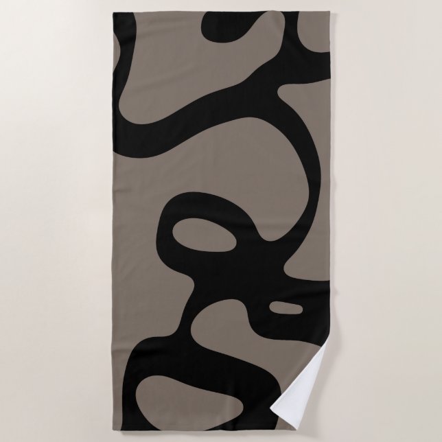 Toalha De Praia Sinais distantes: Abstrato preto e Cinza (Frente)