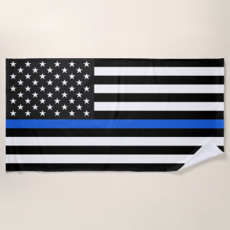 Toalha De Praia Sinalizador Americano Thin Blue Line