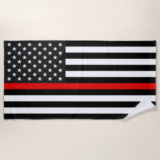 Toalha De Praia Sinalizador Americano Thin Red Line