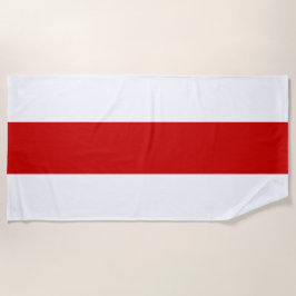 Toalha De Praia Sinalizador da Bielorrússia (Vermelho e Branco)