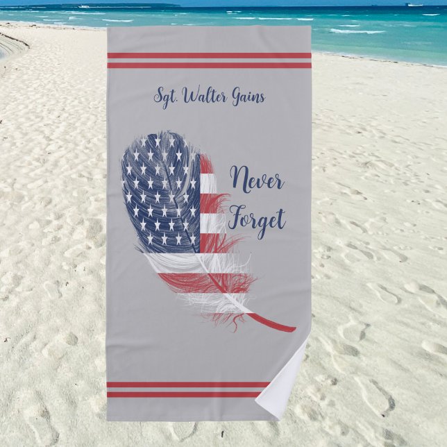 Toalha De Praia Sinalizador de pena dos EUA Nunca Esquece Lembranç (Criador carregado)