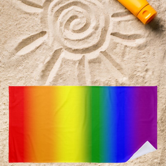 Toalha De Praia Sinalizador do Orgulho Arco-Íris LGBTQ+ Gradiente  (Criador carregado)