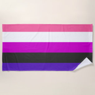 Toalha De Praia Sinalizador do Orgulho Genderfluido