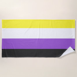 Toalha De Praia Sinalizador Enby (Orgulho Não-Binário)