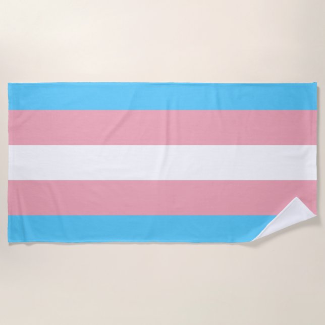 Toalha De Praia Sinalizador Trans Pride (Orgulho Transgênero) (Frente)