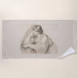 Toalha De Praia Sitting Girl (por Pierre-Auguste Renoir)