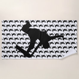 Toalha De Praia Skateboarder Skateboard Silhouette