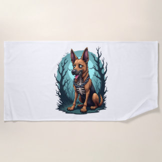 Toalha De Praia Skeleton Shepherd Dog