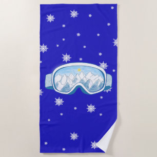 Toalha De Praia Ski Goggles Snowflake Dance