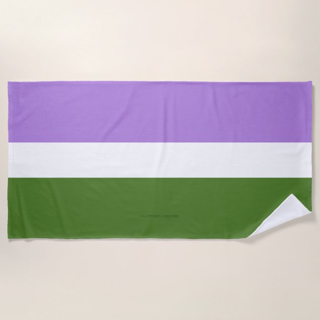Toalha De Praia SlipperyJoe's genderqueer pride flag cores non-bi (Frente)