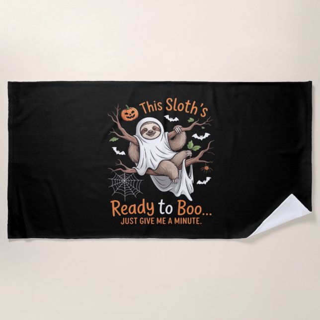 Toalha De Praia Sloth Halloween Sloths Cute Bat Vampire Essential (Frente)