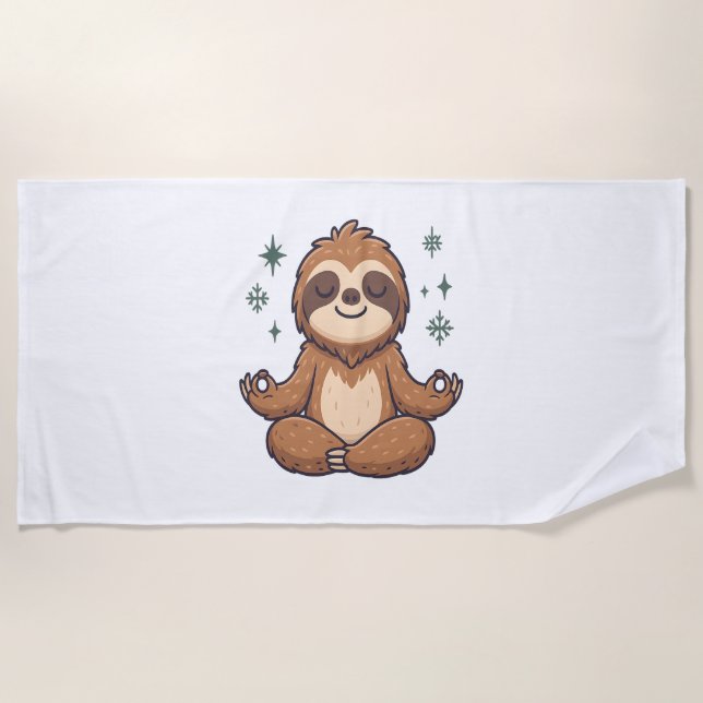 Toalha De Praia Sloth Yoga Sloth (Frente)