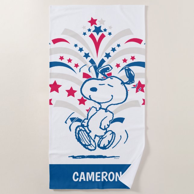 Toalha De Praia Snoopy 4 de julho Dance (Frente)