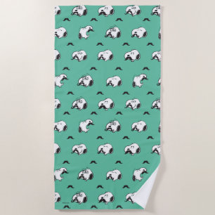 Toalha De Praia Snoopy Mustaches & Teal Patterno