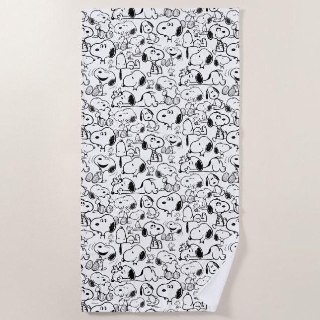 Toalha De Praia Snoopy Smile Giggle Laugh Pattern (Frente)