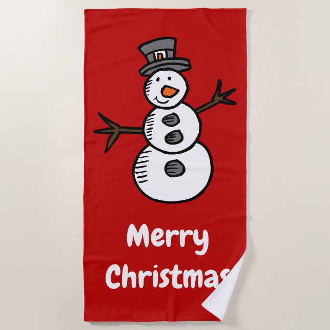 Toalha De Praia Snowman (Frente)
